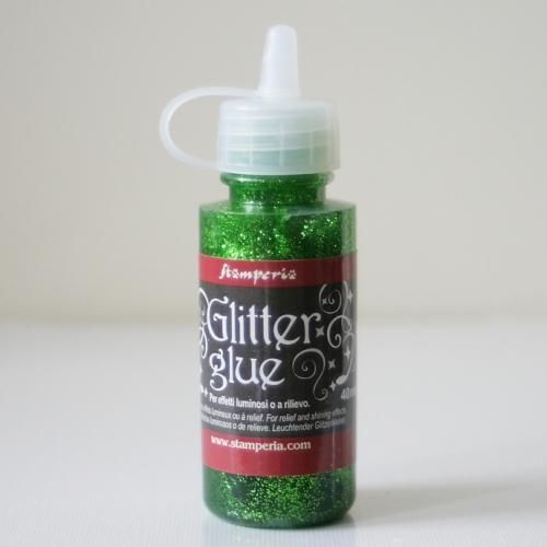 ������ڥꥢ ���饭�� ����å������롼 �ڥ饤�ȥ��꡼��� Glitter Glue 40ml emerald �ǥ��ѡ����� DC14Q STAMPERIA