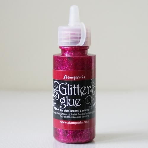 ������ڥꥢ ���饭�� ����å������롼 �ڥա�����ԥ󥯡� Glitter Glue 40ml Fucsia �ǥ��ѡ����� DC14I STAMPERIA