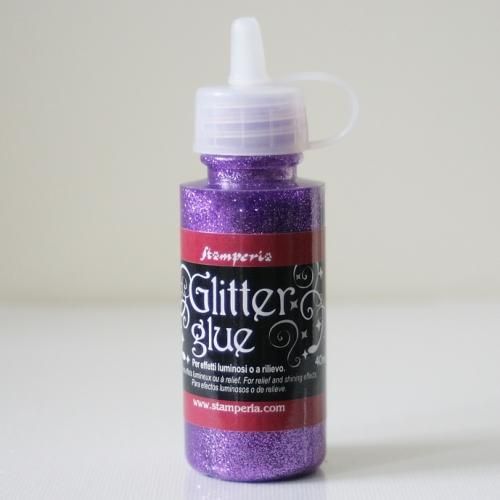 ������ڥꥢ ���饭�� ����å������롼 �ڥѡ��ץ�� Glitter Glue 40ml purple �ǥ��ѡ����� DC14L STAMPERIA