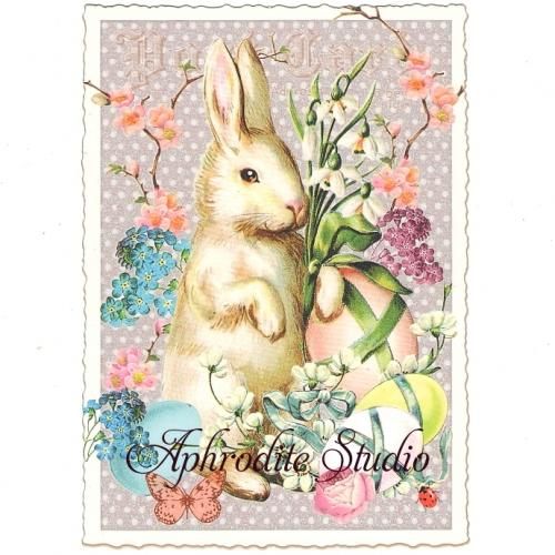 �������ȥꥢ�� �ݥ��ȥ����� ��Easter Rabbit with Eggs�� �ս� �ϥ��� ������