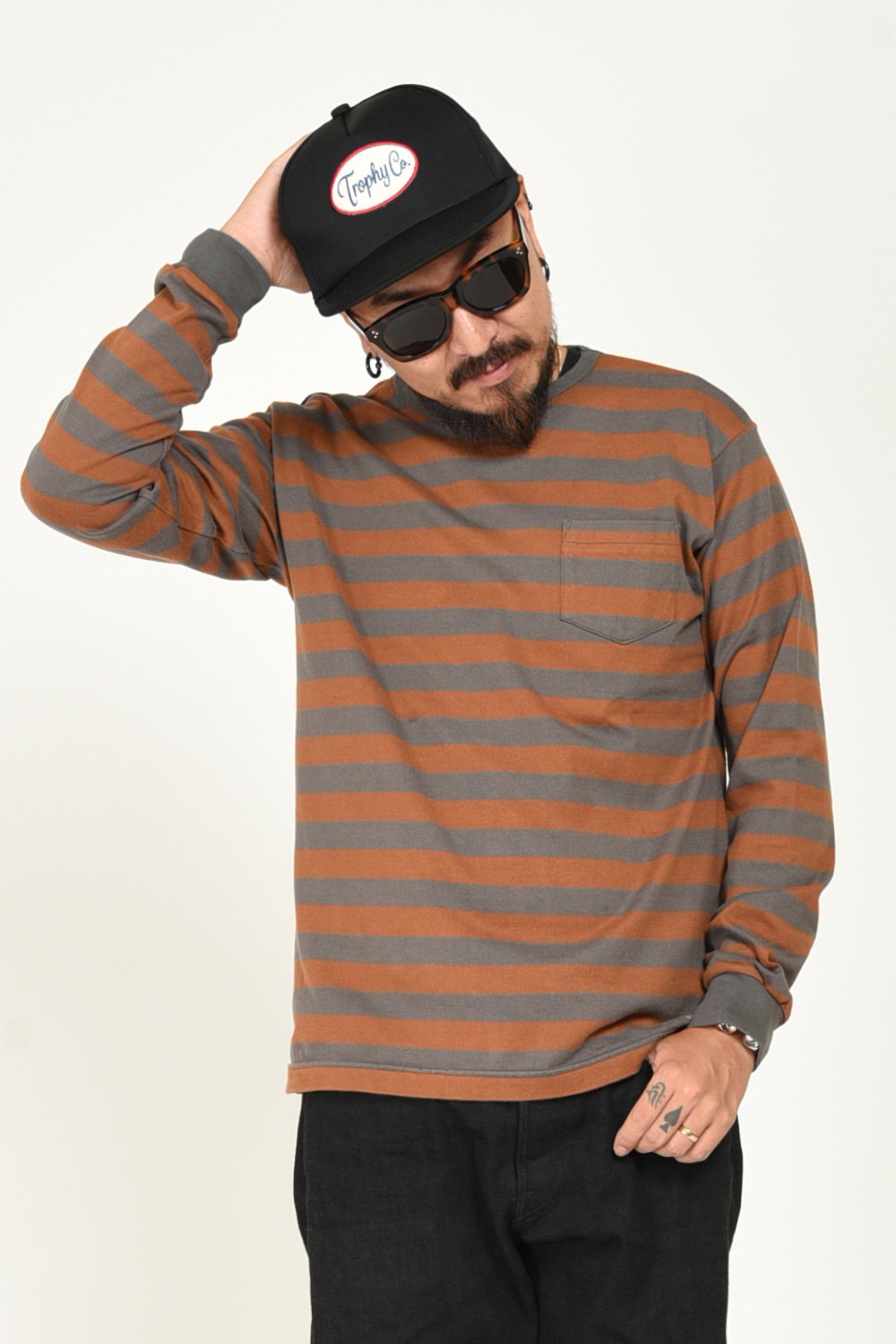 TROPHY CLOTHING(トロフィークロージング) ボーダーTシャツ MID BORDER L/S TEE TR19AW-201 通販正規取扱  ハーレムストア公式通販サイト
