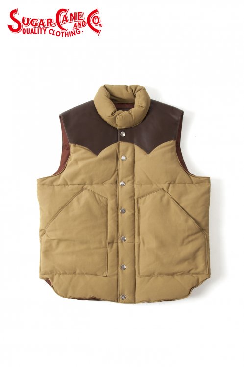 SUGAR CANE(シュガーケーン) ダウンベスト N/C LEATHER YOKE DOWN VEST