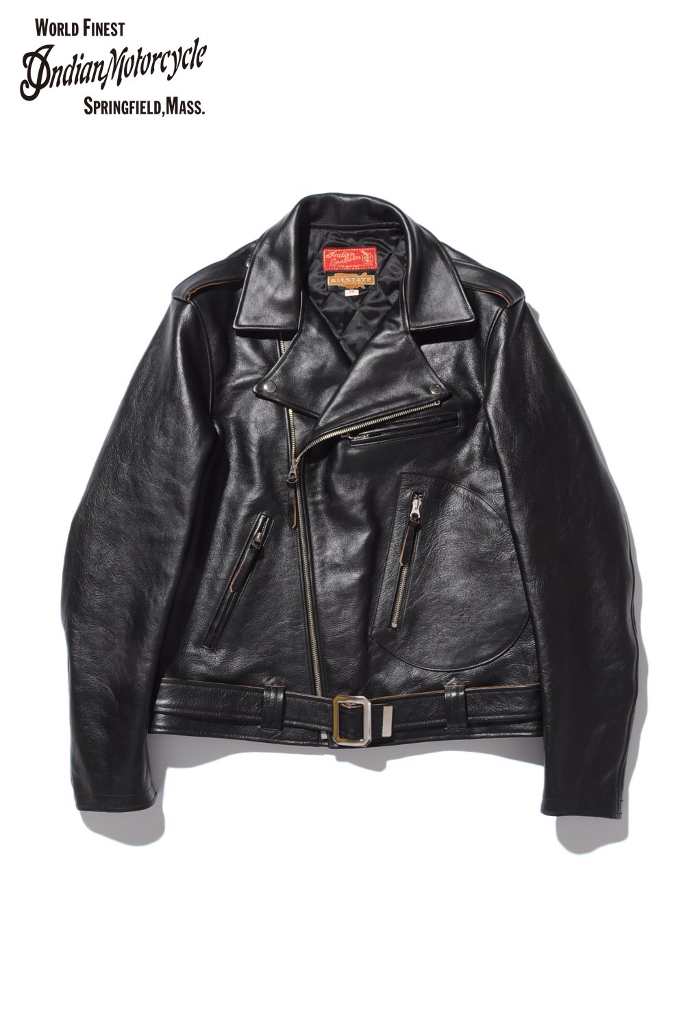 INDIAN MOTORCYCLE(インディアンモーターサイクル) レザージャケット ALLSTATE × INDIAN MOTORCYCLE  HORSEHIDE DOUBLE RIDERS JACKET IM80494 通販正規取扱 | ハーレムストア