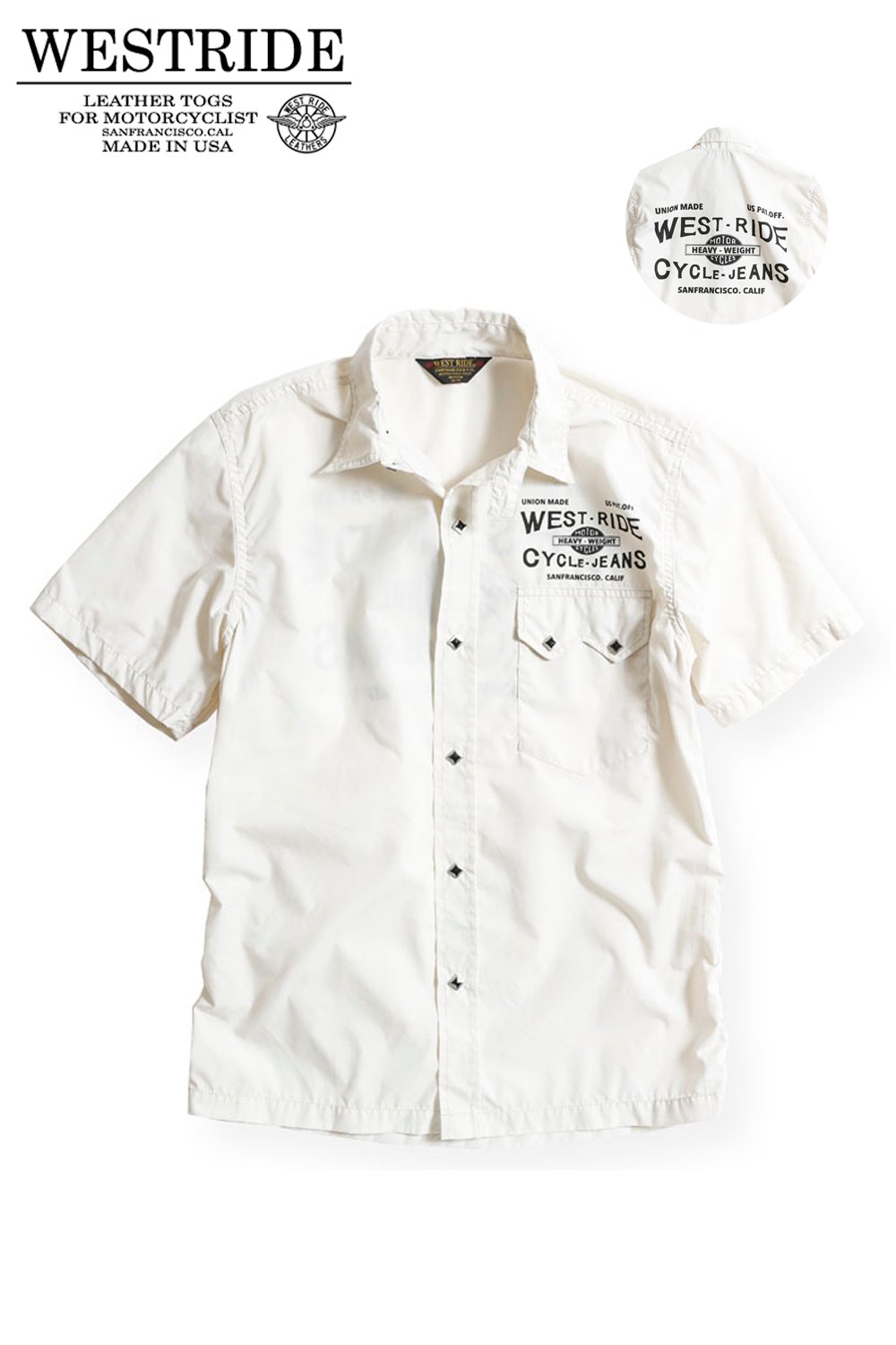 WESTRIDE(ウエストライド) ワークシャツ SNAP WORK SS SHIRTS MB1211