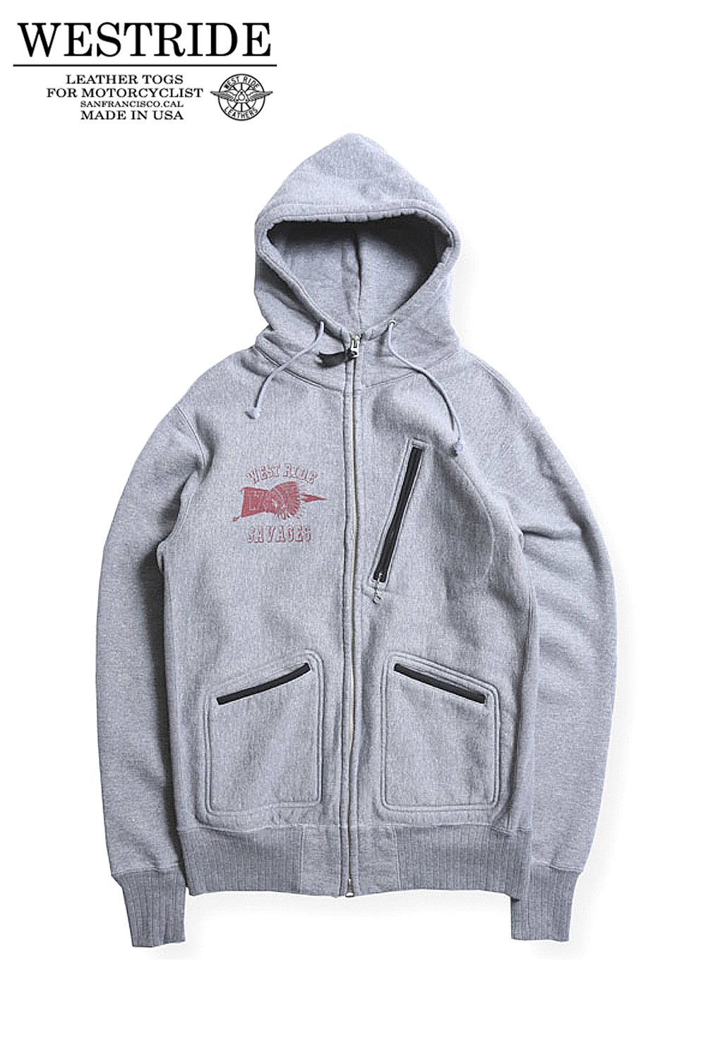 WESTRIDE(ウエストライド) ジップパーカー HEAVY WEIGHT FULL ZIP HOODIE IM1415 通販正規取扱 |  ハーレムストア