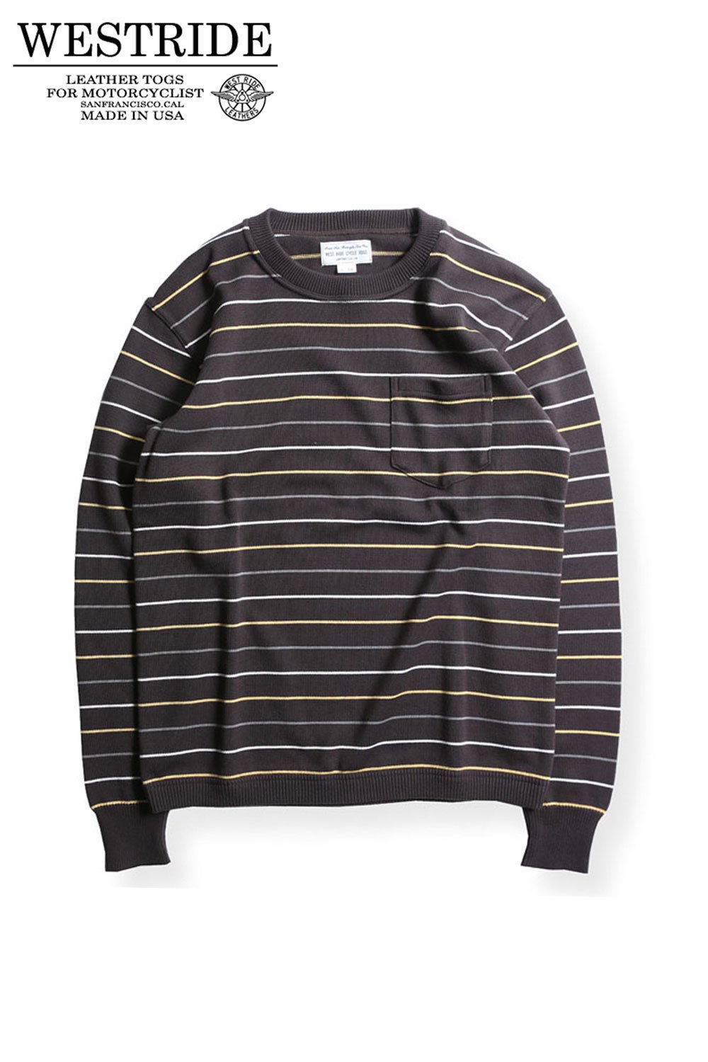 WESTRIDE(ウエストライド) ボーダーTシャツ CLASSIC RIB BORDER L/S SWEATER AK1602-2 | ハーレムストア