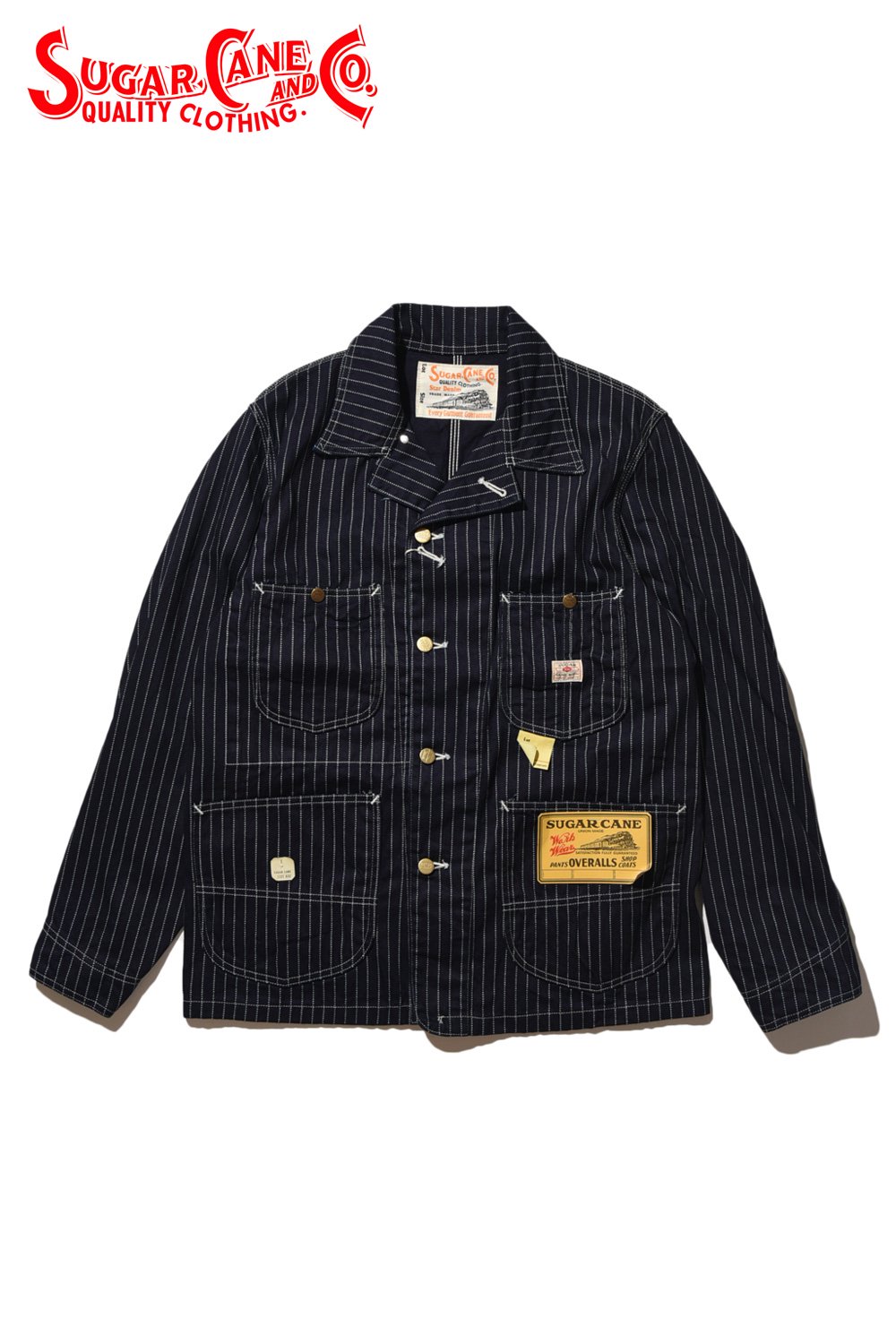 SUGAR CANE(シュガーケーン) ワークコート 9oz.WABASH STRIPE WORK