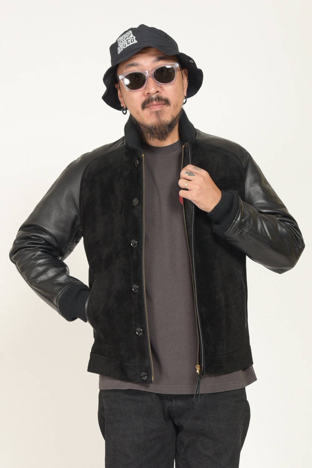 Y'2 LEATHER(ワイツーレザー) レザージャケット STEER SUEDE×STEER OIL RIB JKT LB-136 通販正規取扱 |  ハーレムストア公式通販サイト