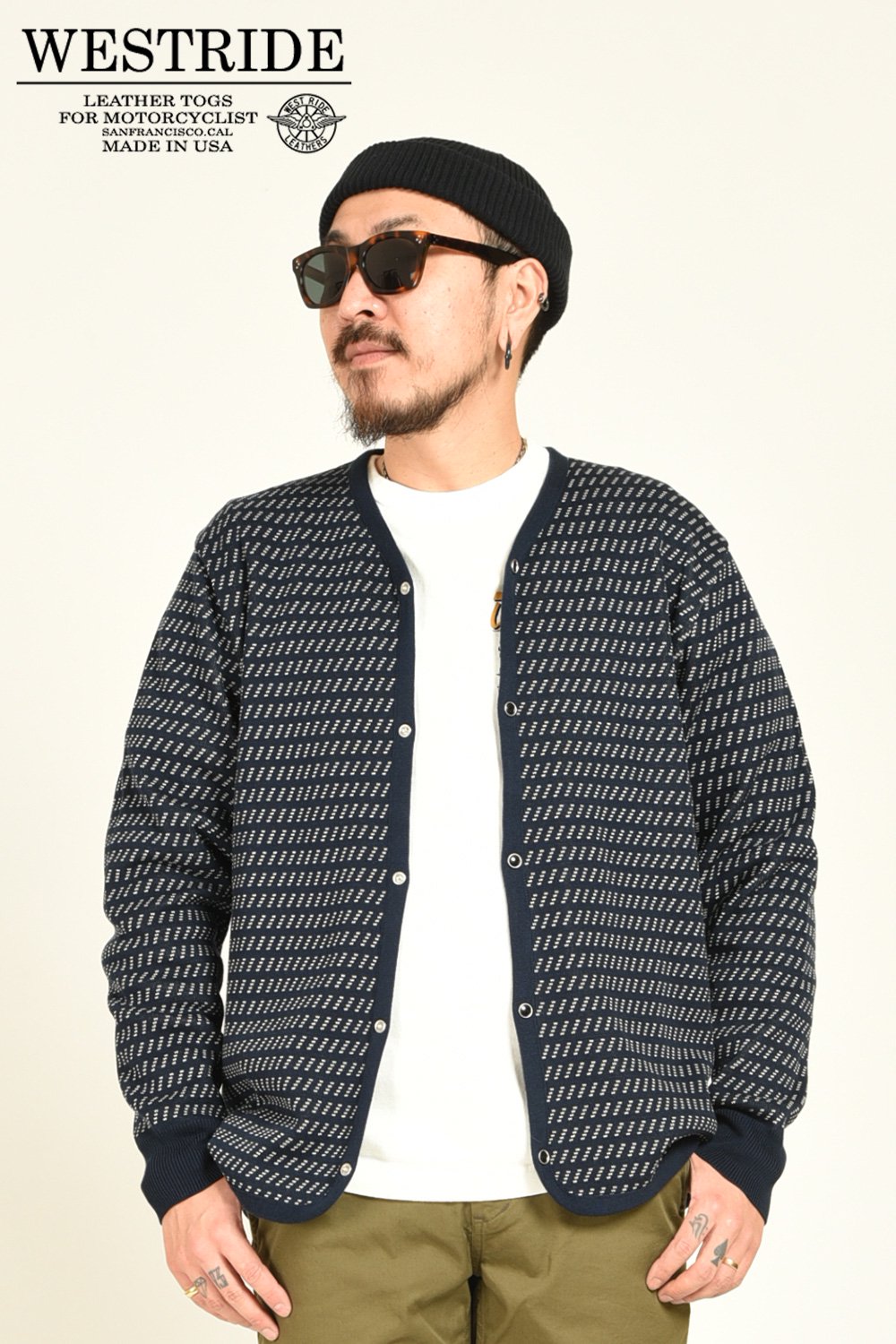 WESTRIDE(ウエストライド) カーディガン NGT BIRDS-EYE CARDIGAN