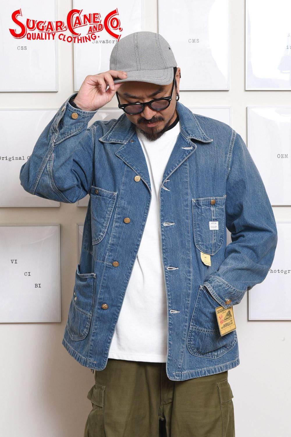 SUGAR CANE(シュガーケーン) デニムワークコート 11oz. BLUE DENIM ...