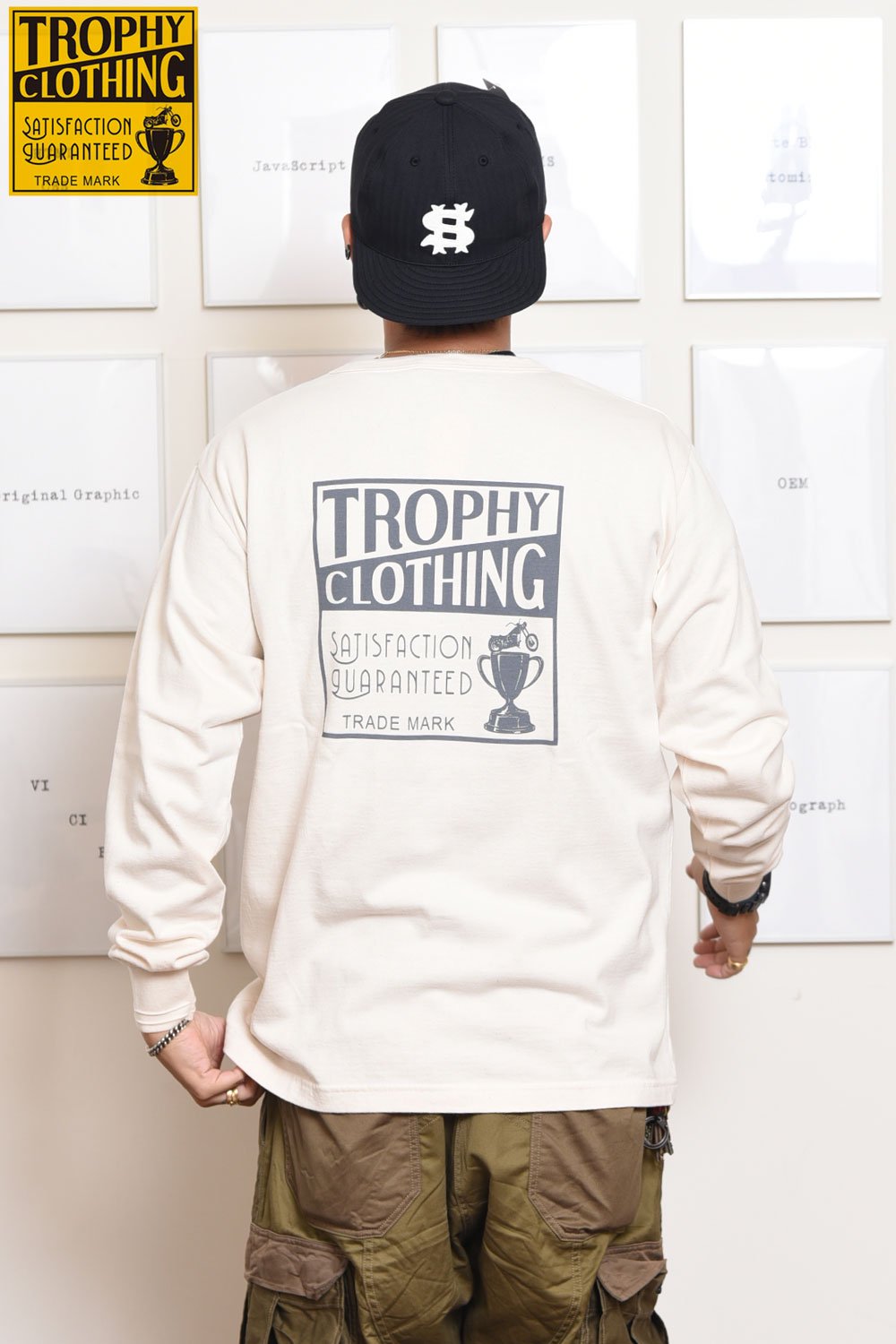 TROPHY CLOTHING(トロフィークロージング) ポケットロングスリーブTシャツ BOX LOGO OD L/S TEE TR21AW-201  通販正規取扱 | ハーレムストア公式通販サイト