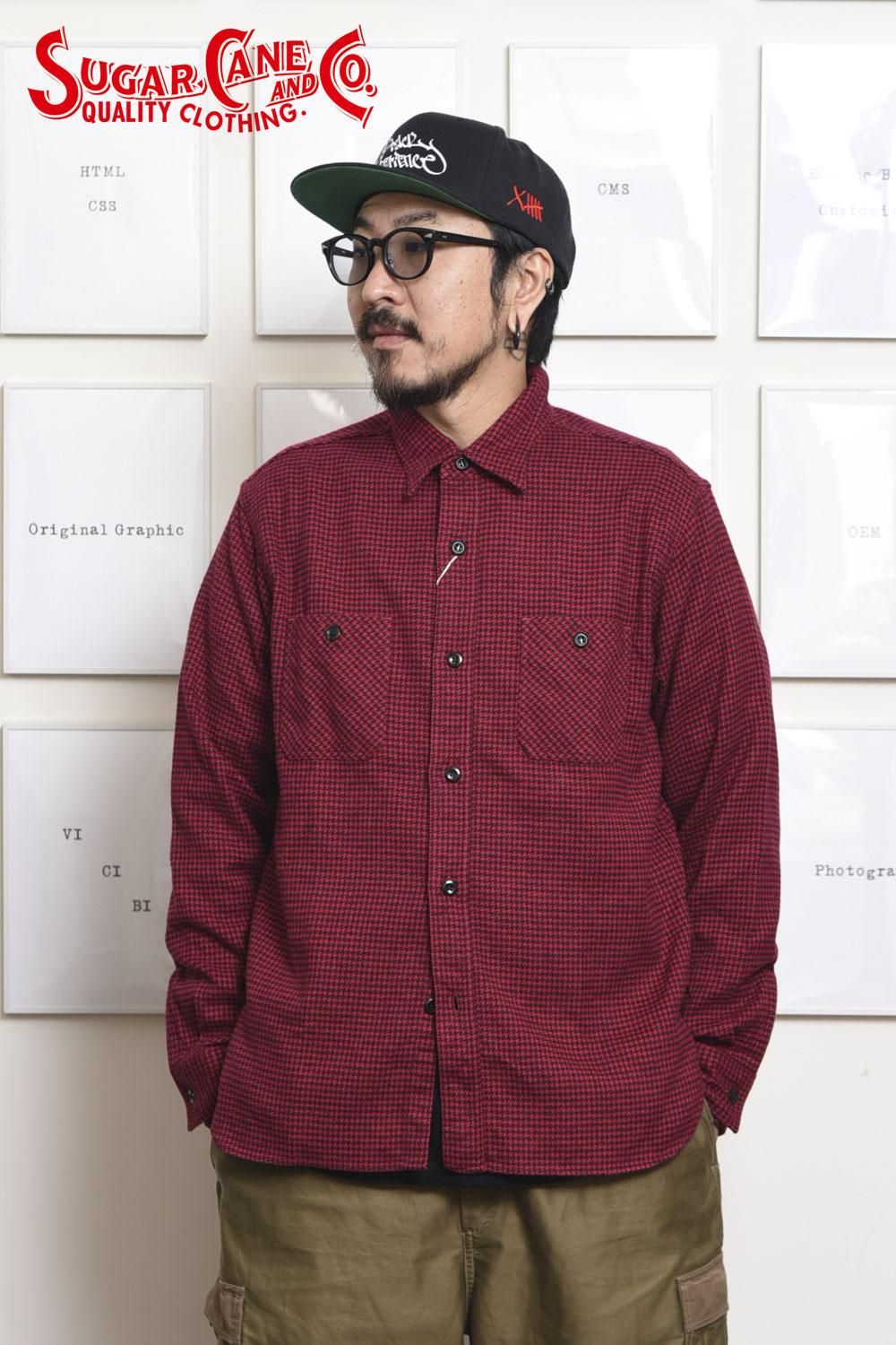 SUGAR CANE(シュガーケーン) ツイルチェックワークシャツ TWILL CHECK ...