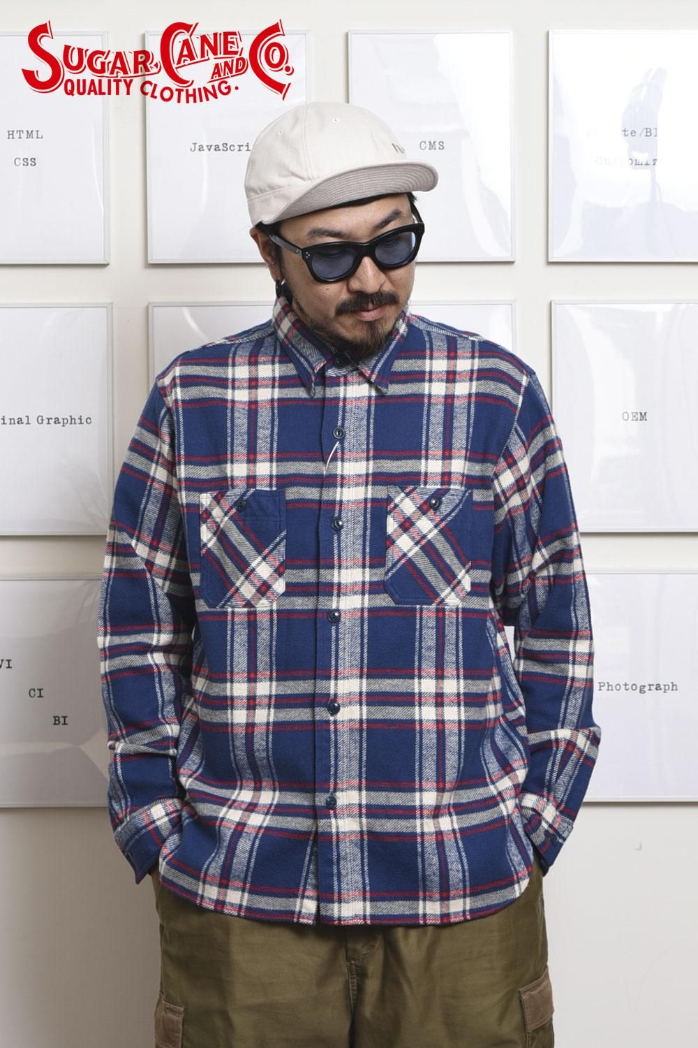 SUGAR CANE(シュガーケーン) ツイルチェックワークシャツ TWILL CHECK