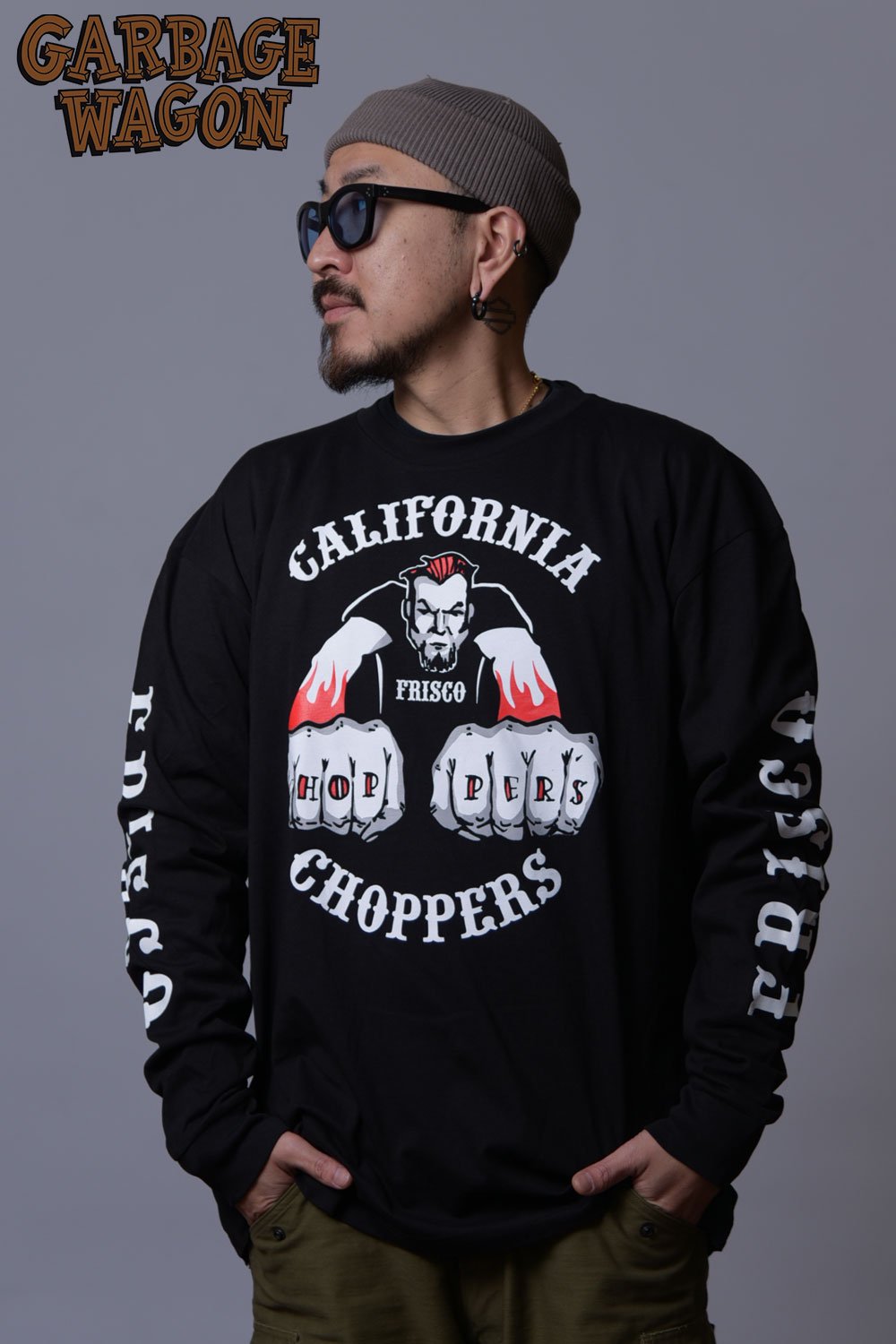 GARBAGE WAGON(ガベージワゴン) ロングスリーブTシャツ CHOPPERS FIST L/S TEE 通販正規取扱 |  ハーレムストア公式通販サイト