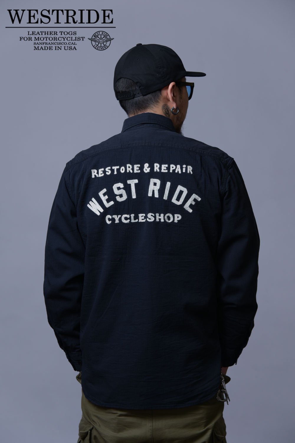 WESTRIDE(ウエストライド) ワークシャツ CYCLE SHOP WORK SHIRTS MB2205 通販正規取扱 |  ハーレムストア公式通販サイト