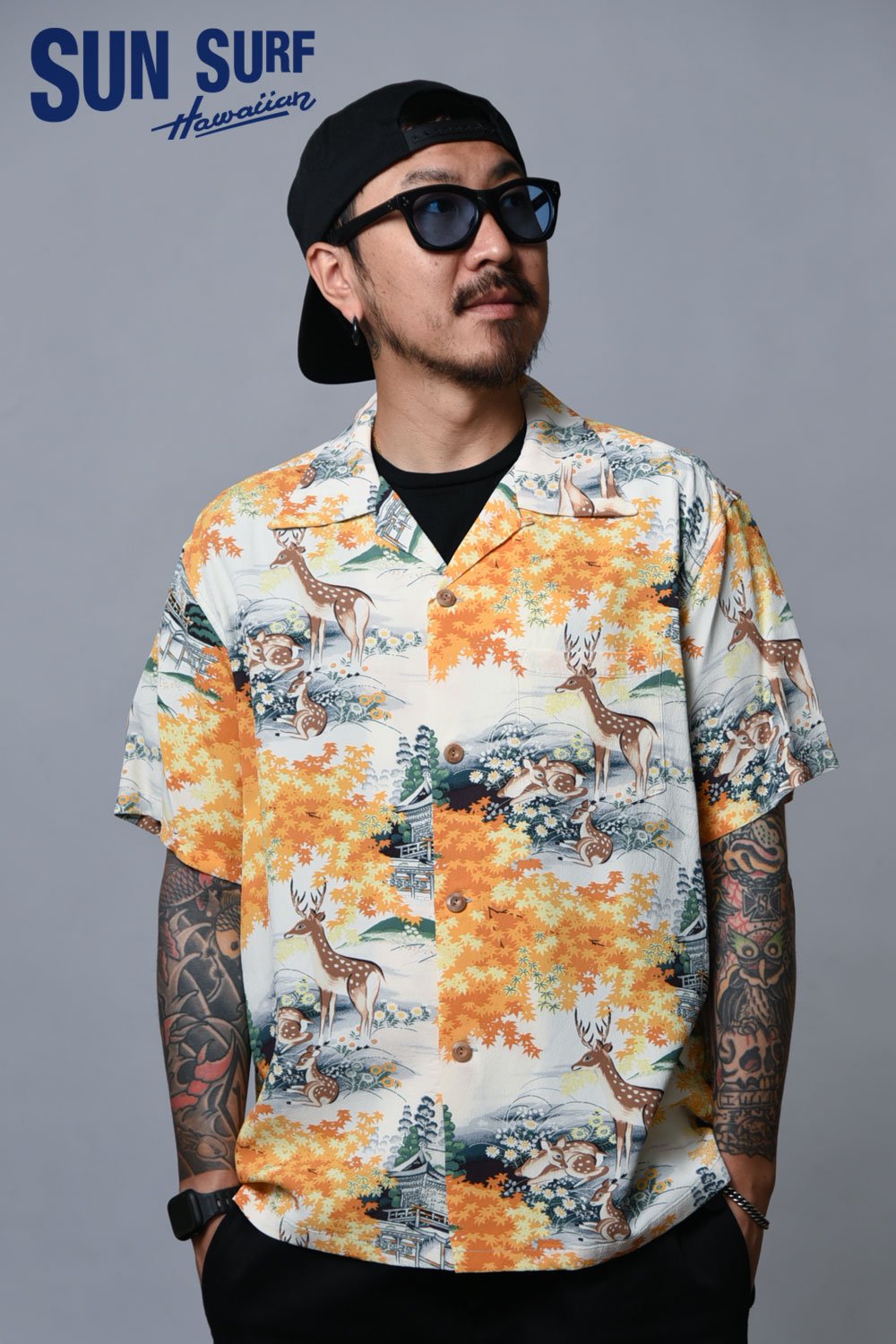 SUN SURF(サンサーフ) アロハシャツ RAYON HAWAIIAN SHIRT “DEER