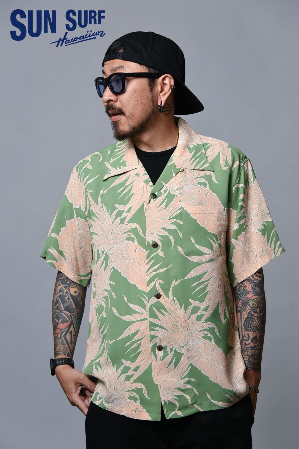 SUN SURF(サンサーフ) アロハシャツ RAYON HAWAIIAN SHIRT “ISLAND PINEAPPLE” SS38795  通販正規取扱 | ハーレムストア公式通販サイト