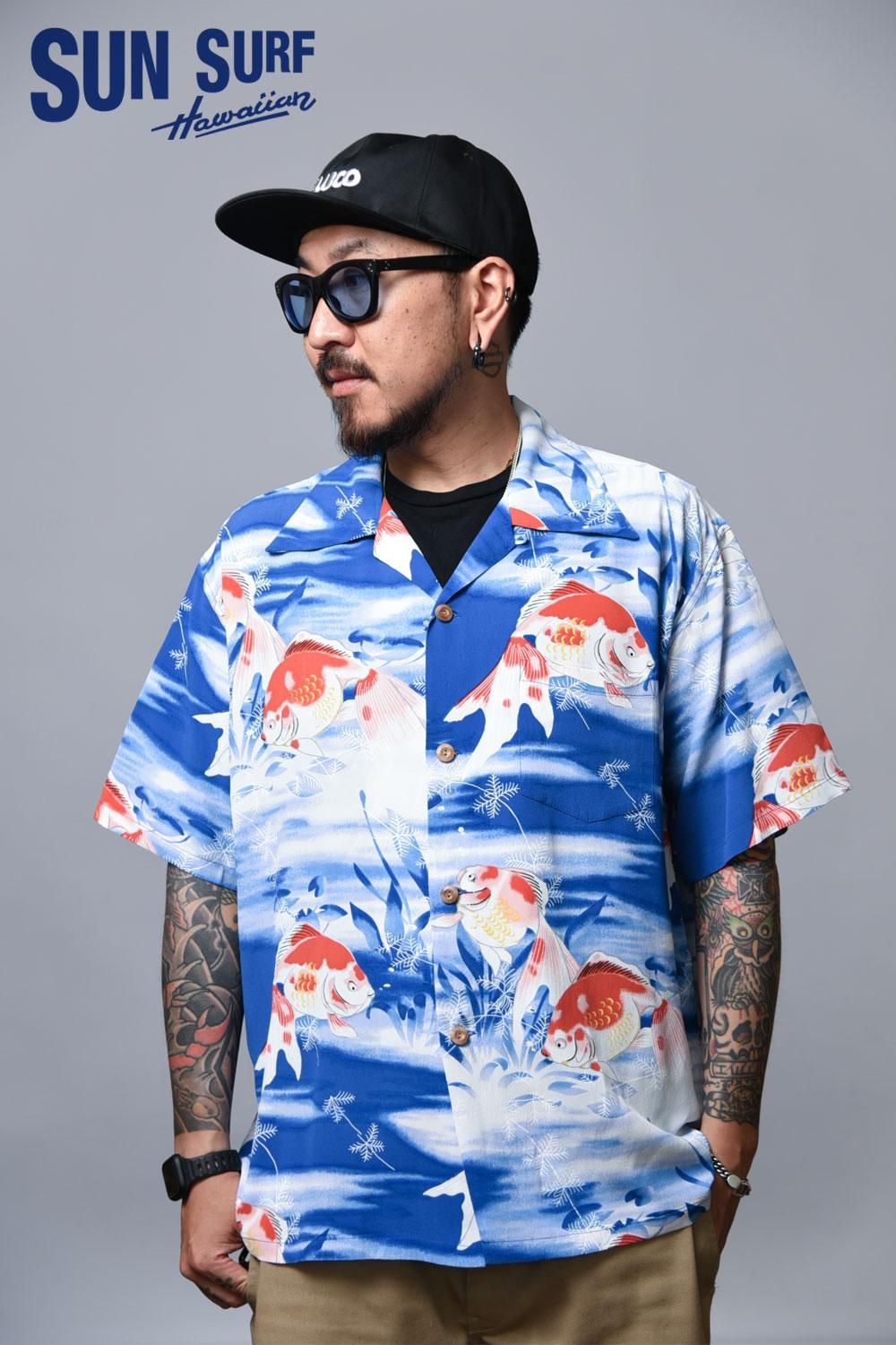 SUN SURF(サンサーフ) アロハシャツ RAYON HAWAIIAN SHIRT “GOLDFISH ...