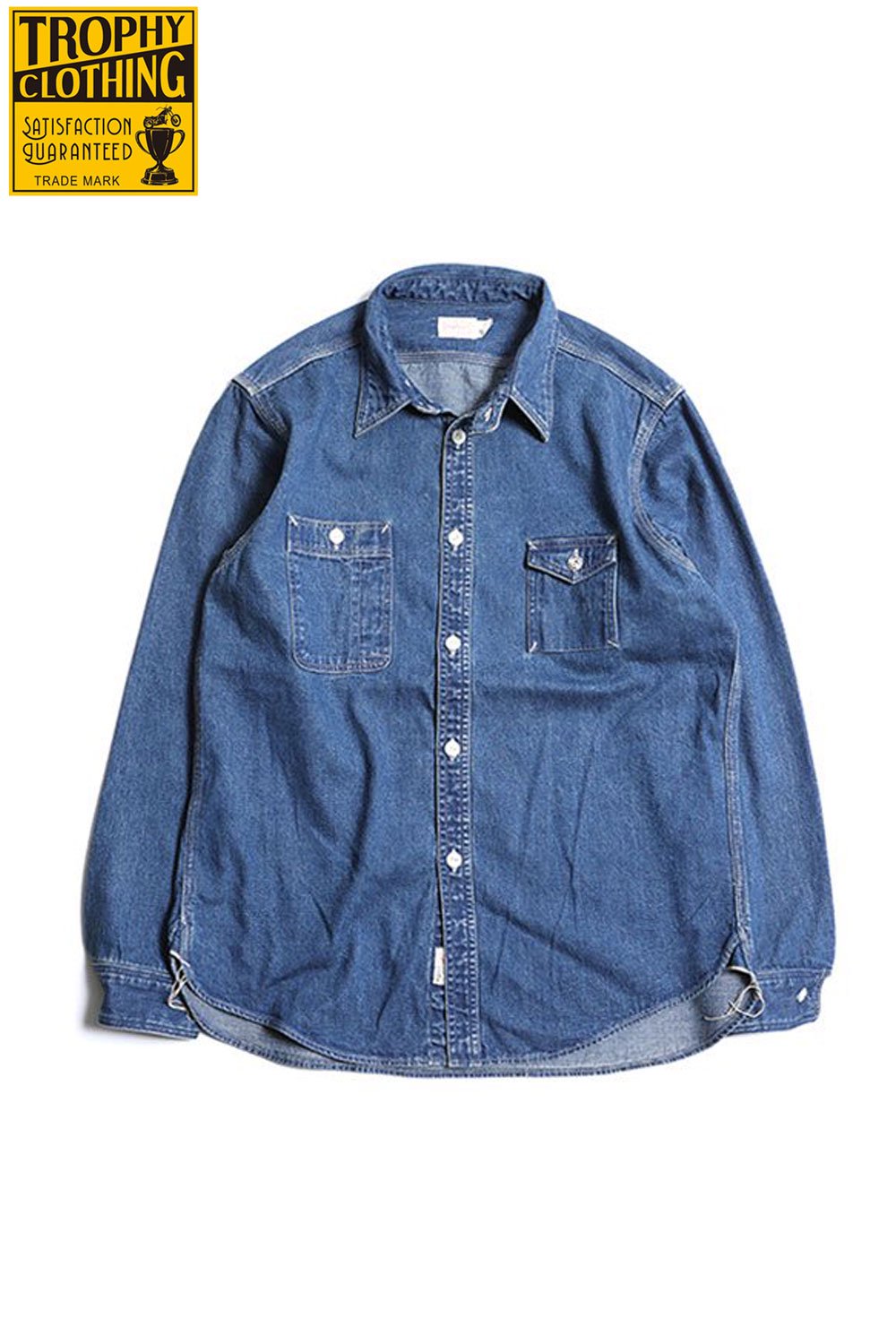 TROPHY CLOTHING(トロフィークロージング) セルビッチデニムシャツ MACHINE AGE SHIRT -VINTAGE WASH-  TR22AW-402 通販正規取扱 | ハーレムストア公式通販サイト