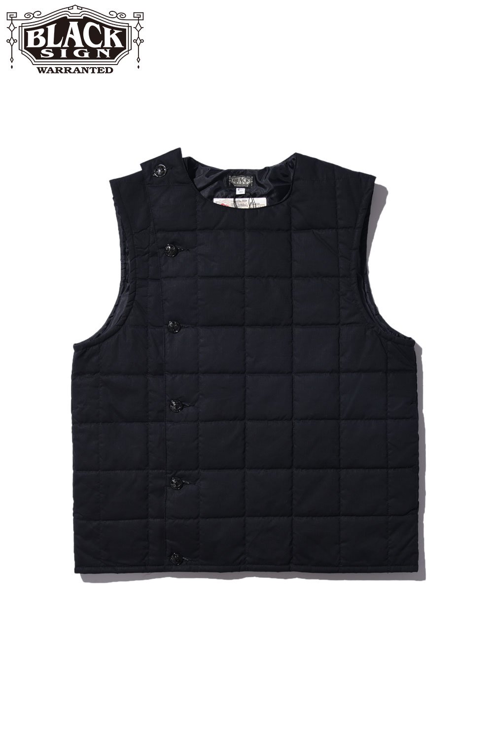 BLACK SIGN(ブラックサイン) スウィンドラーベスト Waxed Cotton Swindler Warm Vest  BSFV-22202BLK 通販正規取扱 | ハーレムストア公式通販サイト