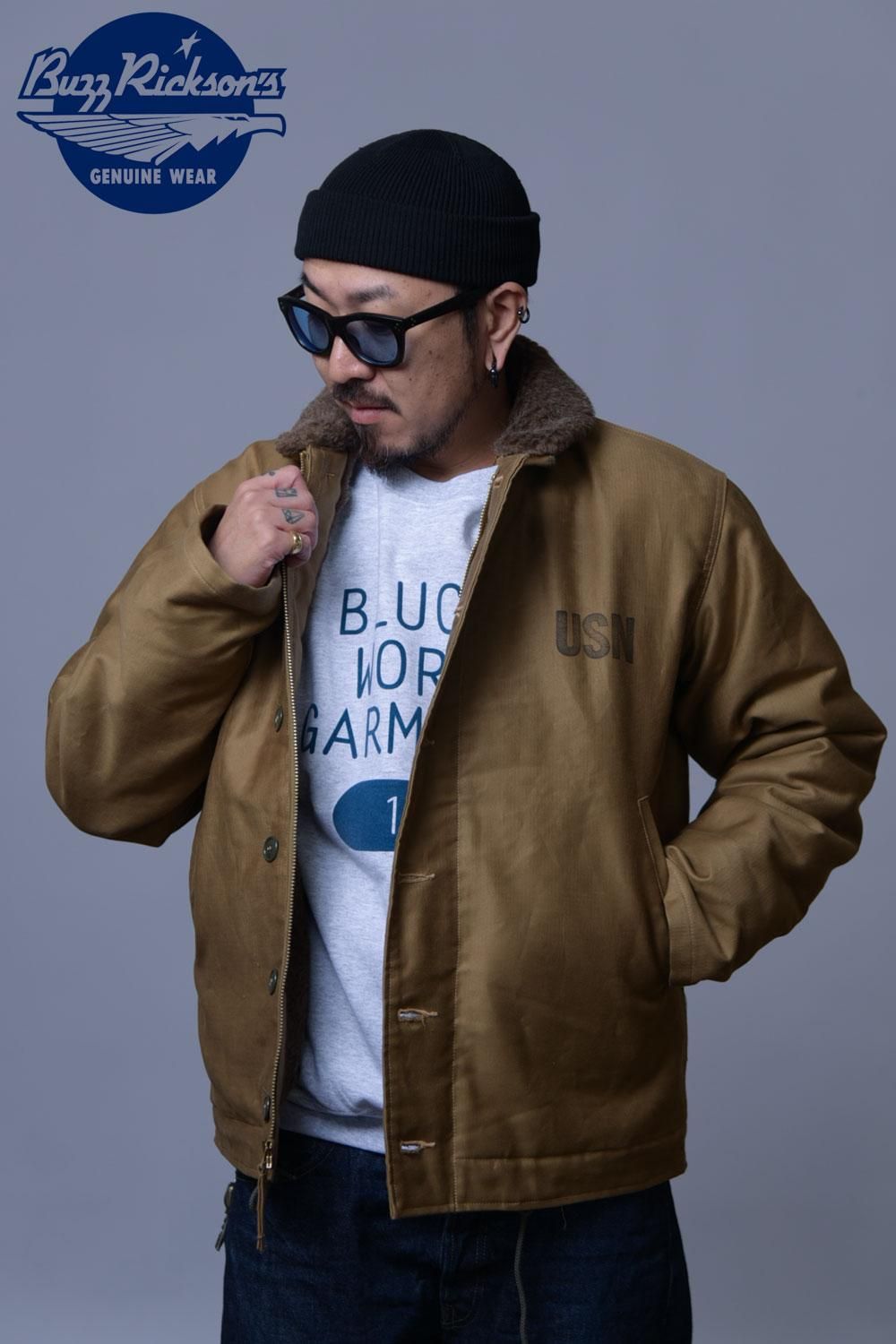 バズリクソンズ(BUZZ RICKSON'S) デッキジャケット Type N-1 Khaki “NAVY DEPARTMENT  DEMOTEX-ED” BR12032 通販正規取扱 | ハーレムストア公式通販サイト