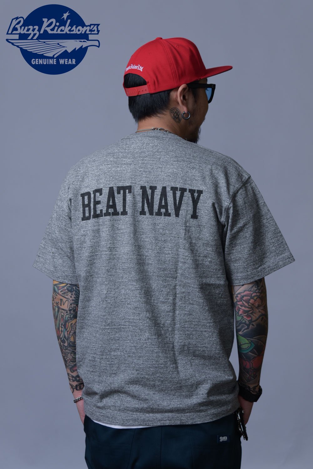 バズリクソンズ(BUZZ RICKSON'S) Tシャツ SLUB YARN T-SHIRT GO ARMY BEAT NAVY BR79182  通販正規取扱 | ハーレムストア公式通販サイト