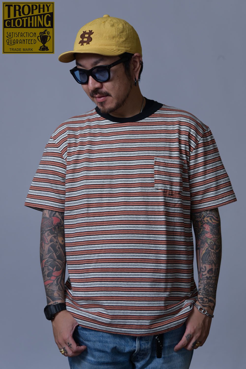 TROPHY CLOTHING(トロフィークロージング) ボーダーポケットTシャツ MULTI BORDER POCKET TEE  TR23SS-211 通販正規取扱 | ハーレムストア公式通販サイト