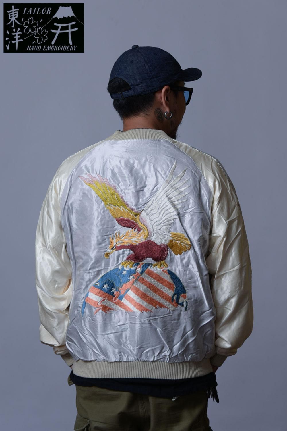 テーラー東洋 スカジャン スーベニアジャケット Late 1940s Style Acetate Souvenir Jacket  “EAGLE×JAPAN MAP” TT15390-190 通販正規取扱 | ハーレムストア公式通販サイト