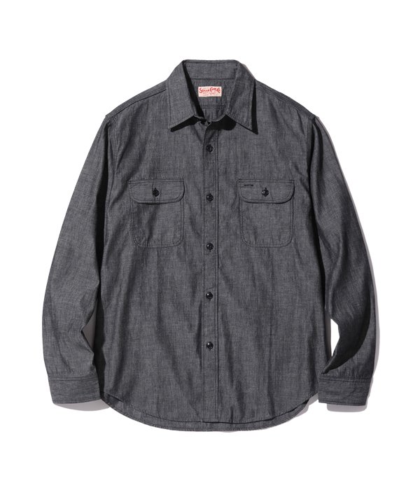 SUGAR CANE(シュガーケーン) シャンブレーワークシャツ BLACK CHAMBRAY