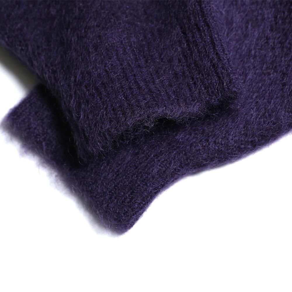 TROPHY CLOTHING モヘアカーディガン TROPHY CLOTHING - MOHAIR KNIT CARDIGAN (DARK PURPLE