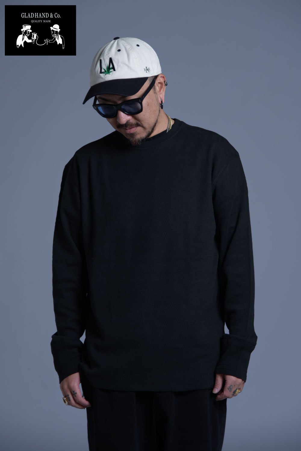 GLADHAND(グラッドハンド) ワイドワッフルロングスリーブTシャツ WIDE WAFFLE L/S T-SHIRTS GLADHAND-27  通販正規取扱 | ハーレムストア公式通販サイト