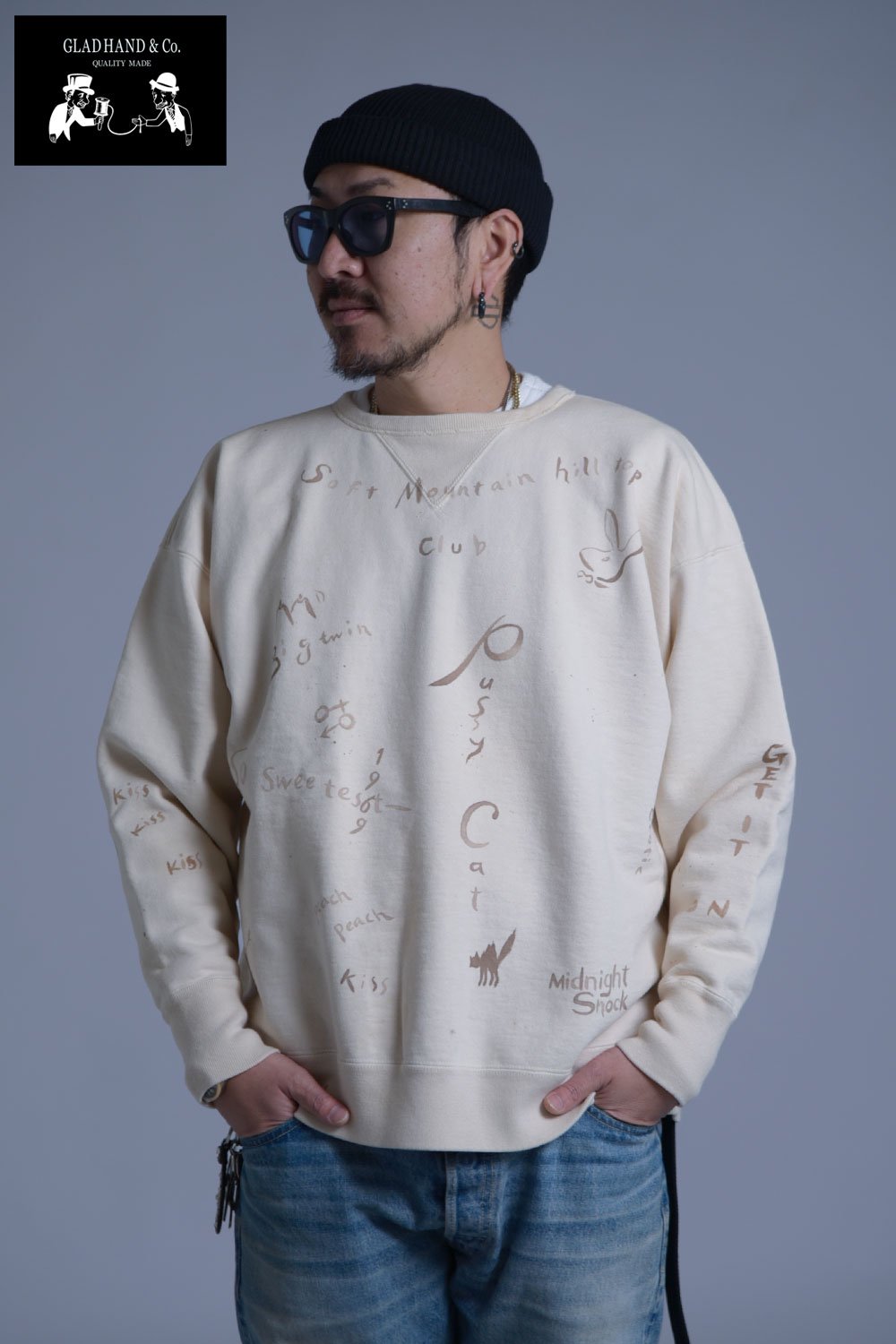 GLADHAND(グラッドハンド)×Peanuts & Co クルーネックスウェット SEXICAL - SWEAT 通販正規取扱 |  ハーレムストア公式通販サイト