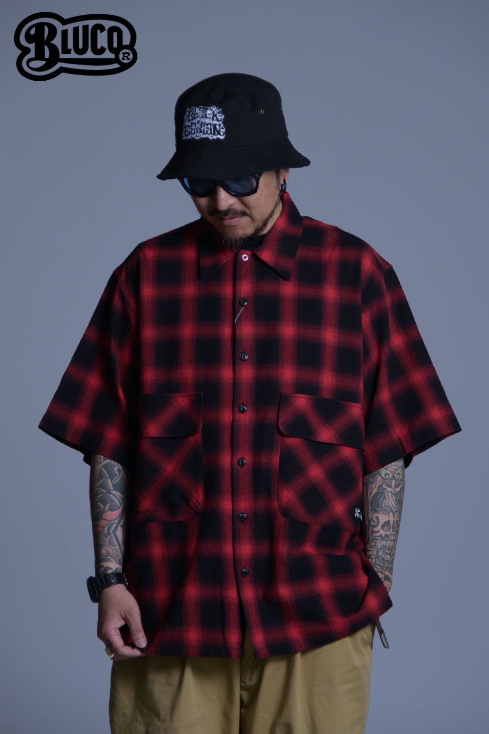 BLUCO WORK GARMENT(ブルコ) ワークシャツ OMBRE BIG POCKET WORK SHIRT S/S 018-004  通販正規取扱 | ハーレムストア