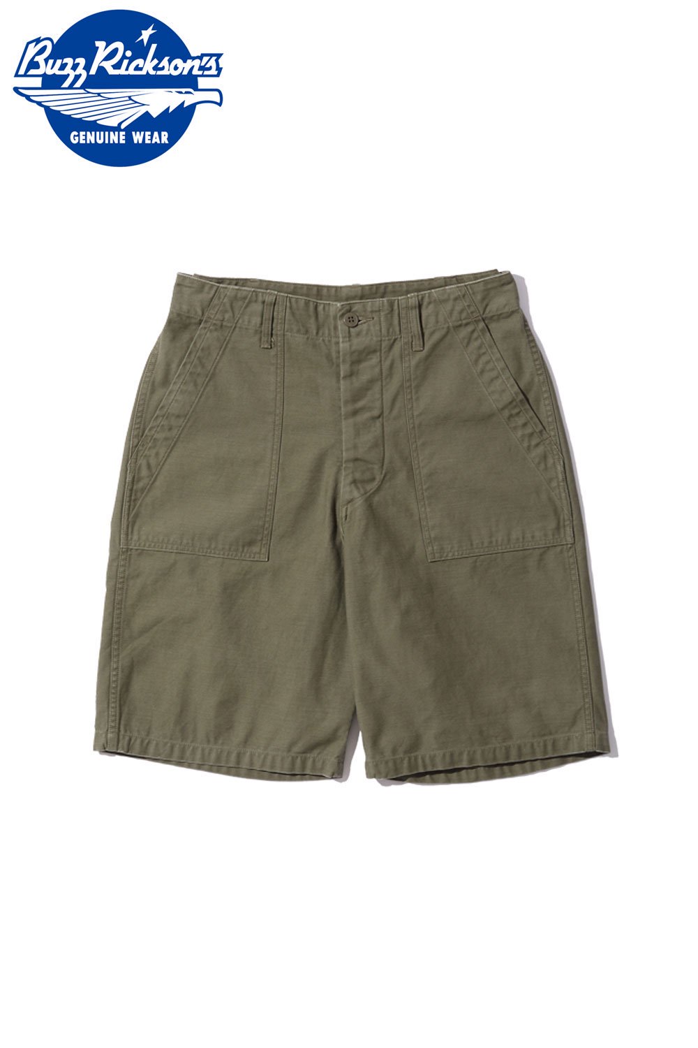 バズリクソンズ(BUZZ RICKSON'S) ミリタリーショーツ TROUSERS, MEN'S, COTTON SATEEN OLIVE  GREEN QM SHADE 107, TYPE Ⅰ, CLASS SHORTS BR51735 通販正規取扱 | ハーレムストア