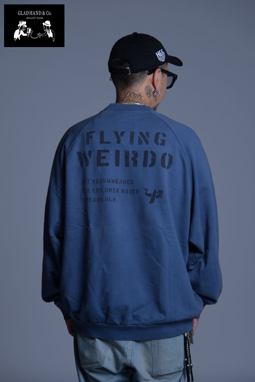 GLADHAND(グラッドハンド) クルーネックスウェット FLYING WEIRDO - CREW NECK SWEAT WRD x  LCB-24-AW-02 通販正規取扱 | ハーレムストア公式通販サイト