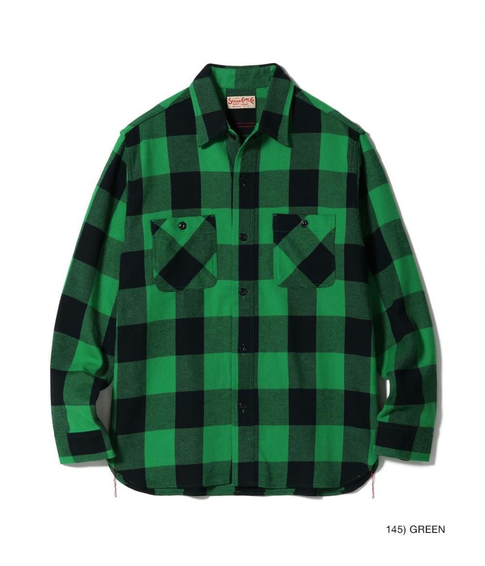 SUGAR CANE(シュガーケーン) ツイルチェックワークシャツ TWILL