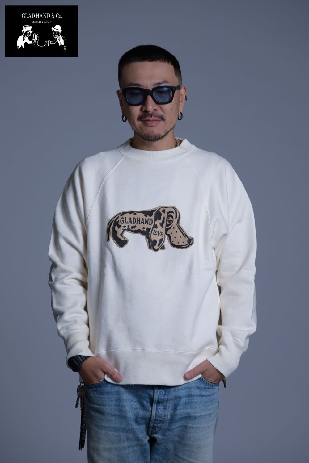 GLADHAND(グラッドハンド) クルーネックスウェット AKOM - SWEAT AKOM × GH-24-AW-01 VFFP 通販正規取扱 |  ハーレムストア公式通販サイト