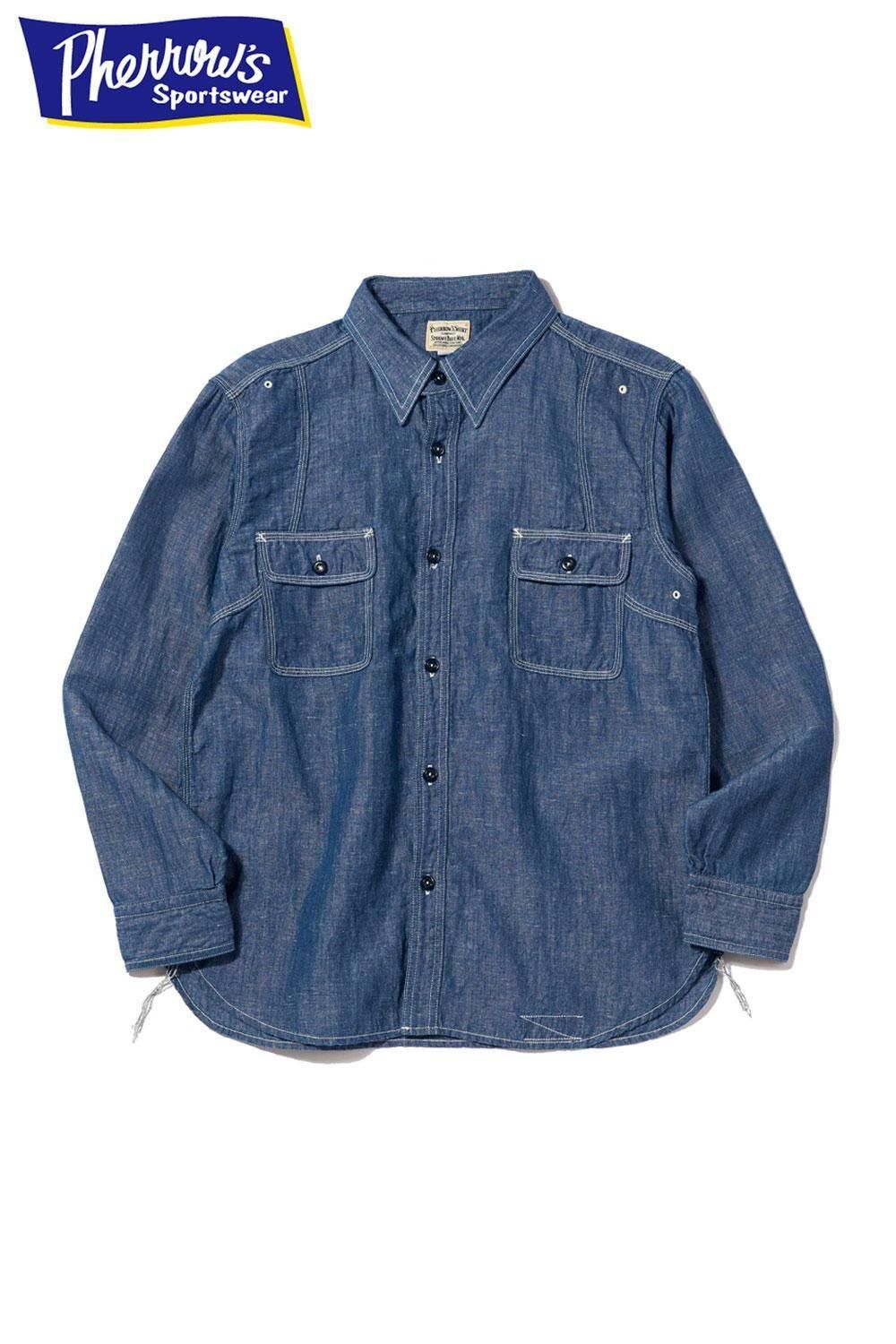【Pherrow's】　デニムワークシャツ　Mサイズ Pherrow's】 デニムワークシャツ Mサイズ Pherrow's（フェローズ