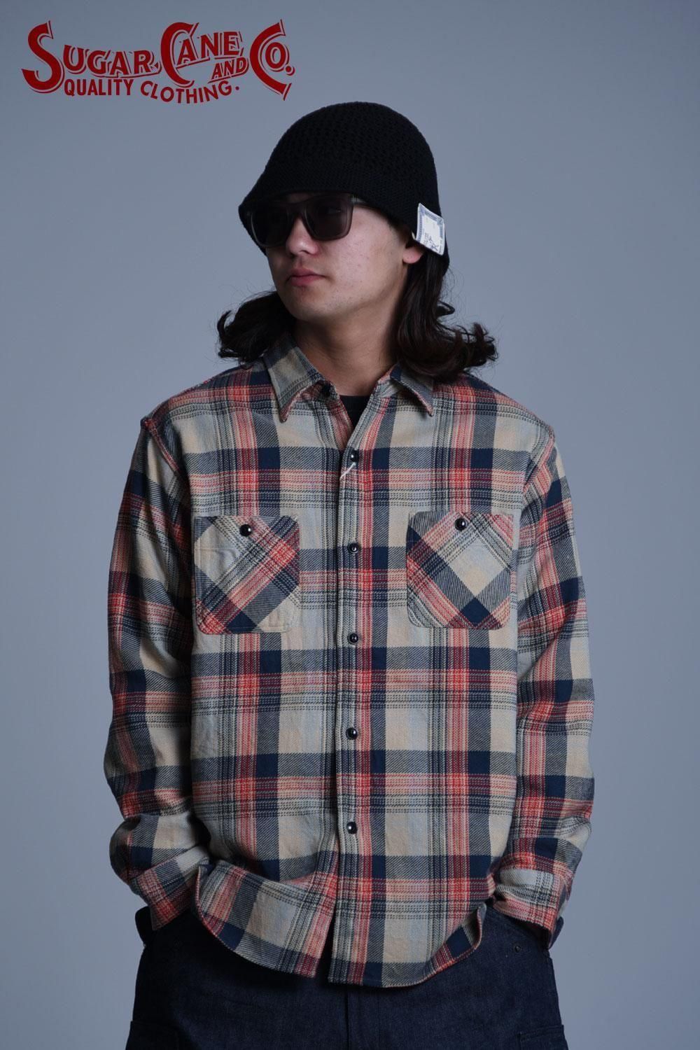 SUGAR CANE(シュガーケーン) チェックワークシャツ TWILL CHECK WORK