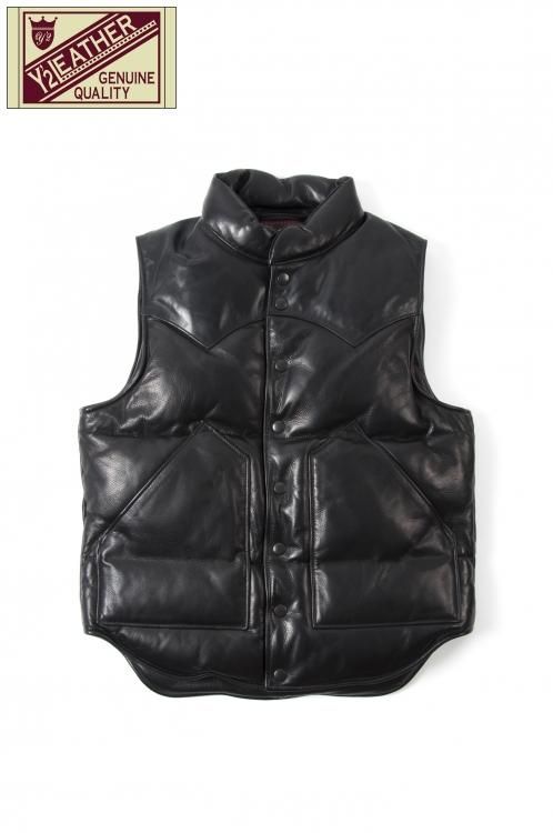 Y'2 LEATHER(ワイツーレザー) レザーダウンベスト STEER OIL DOWN VEST