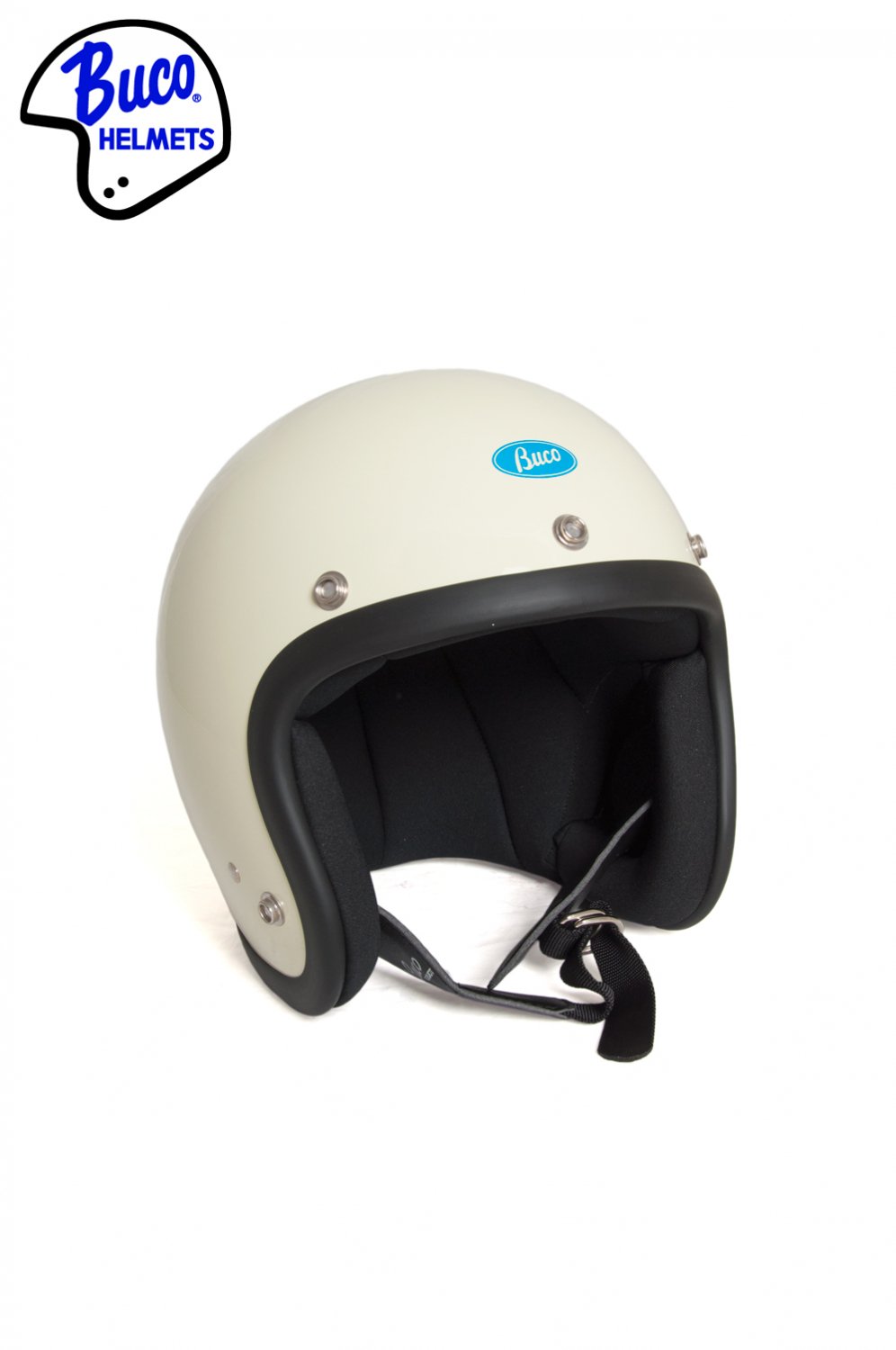 タイプジェットヘルメットブコ　エクストラブコ ストライプ　アイボリー/ブラック XL（61～62cm）