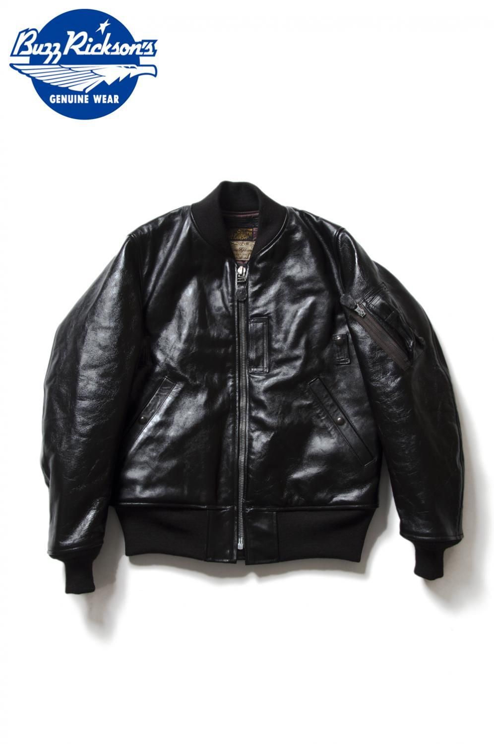 レザージャケットBuzz Rickson's BLACK MA-1 HORSEHIDE