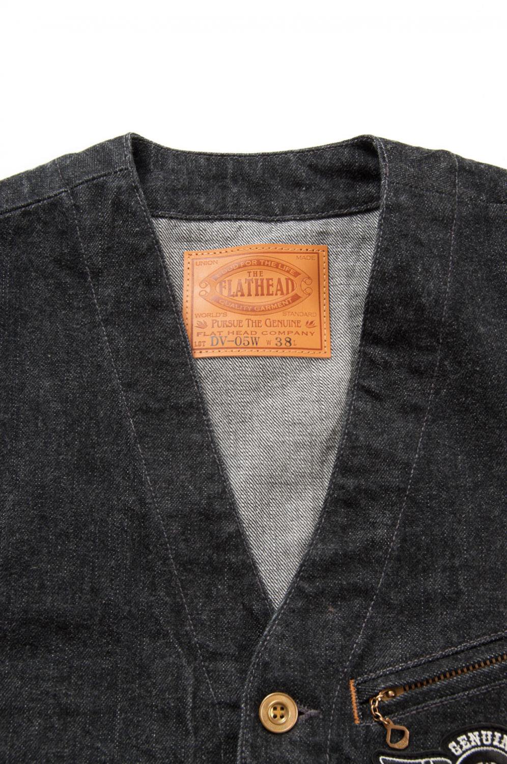 THE FLAT HEAD(フラットヘッド) ベスト BLACK DENIM VEST 通販正規取扱