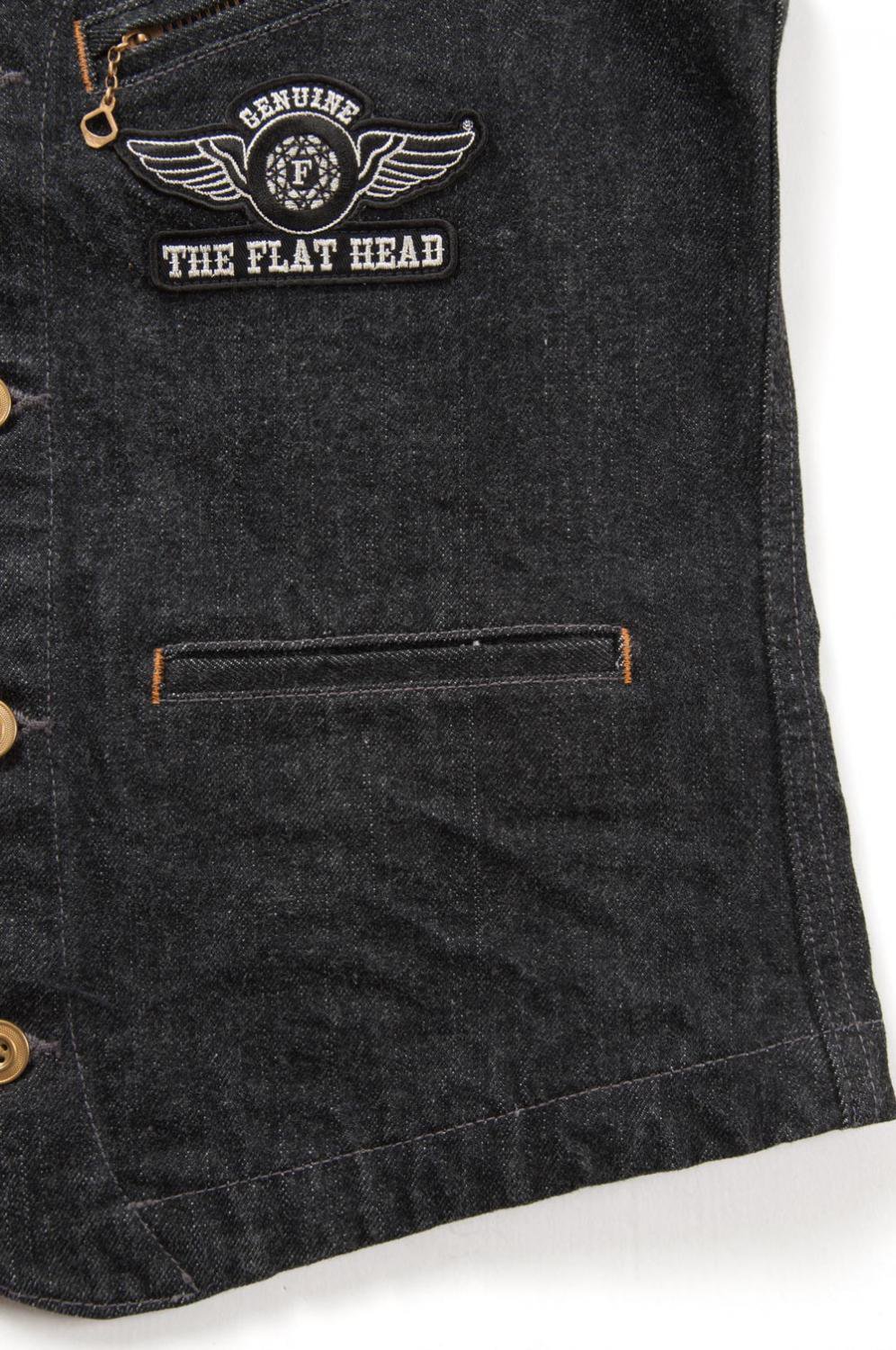 THE FLAT HEAD(フラットヘッド) ベスト BLACK DENIM VEST 通販正規取扱