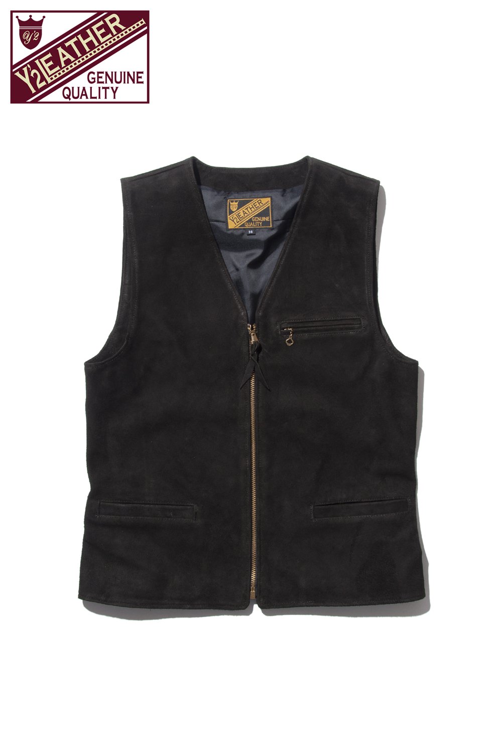 Y'2 LEATHER(ワイツーレザー) カウスエードベスト COW SUEDE ZIP VEST