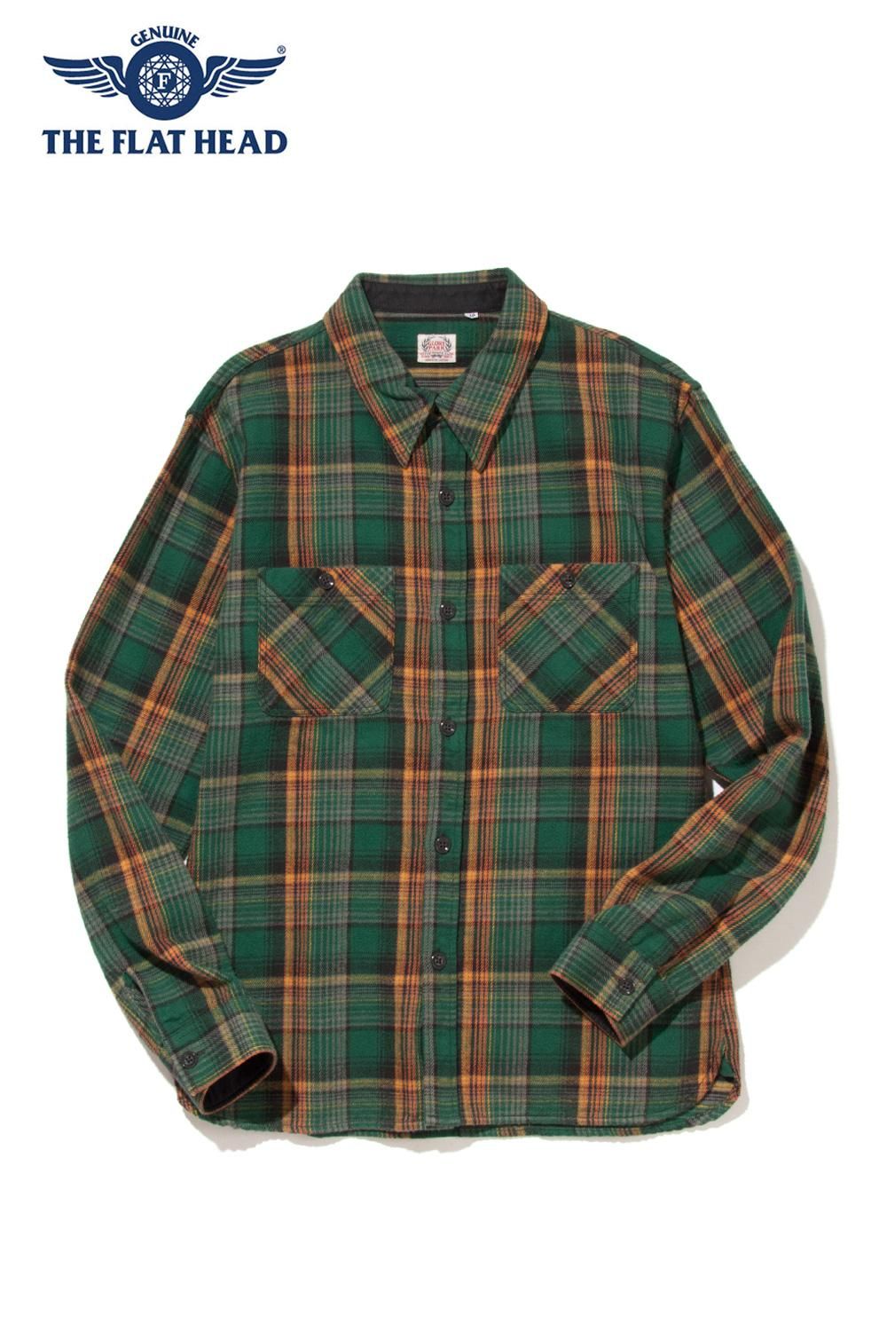 THE FLAT HEAD(フラットヘッド) ネルシャツ GRORY PARK HEAVY NEL WORK SHIRT HN-66W  通販正規取扱|ハーレムストア