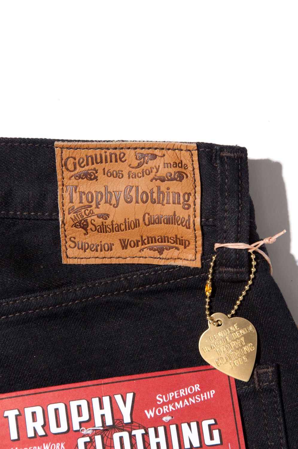 TROPHY CLOTHING(トロフィークロージング) ブラッキーダブルニーデニムパンツ 1907 NARROW BLACKIE DENIM