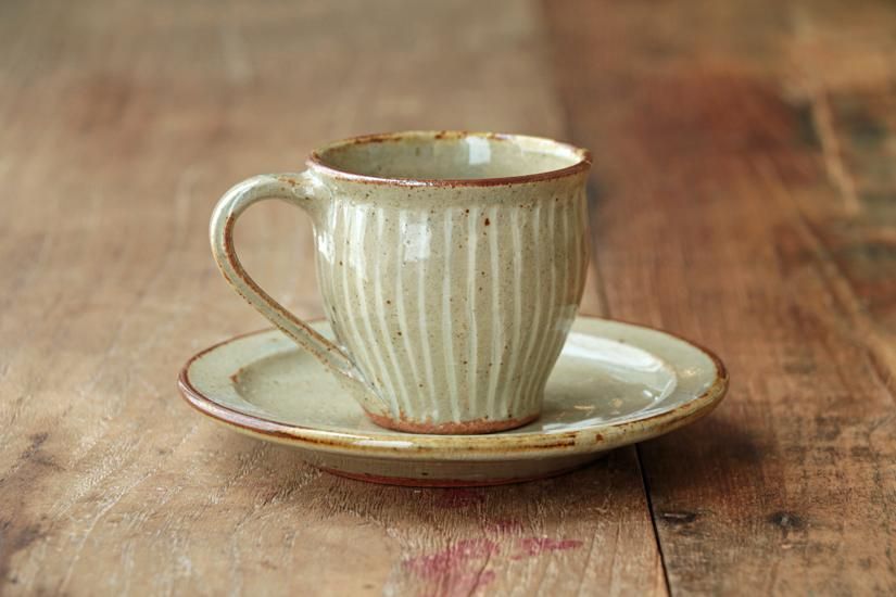 Mooshuleek ムーシュリーク まゆみ窯 透明釉 象嵌 コーヒーカップ ソーサー Mooshuleek ムーシュリーク まゆみ窯 透明釉 象嵌 コーヒーカップ ソーサー