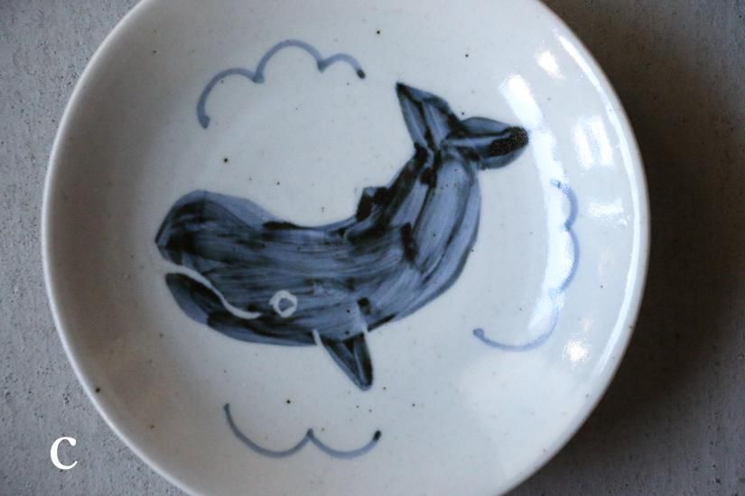 古砥部焼　絵皿 5.5寸 絵皿 (砥部焼 池本窯)