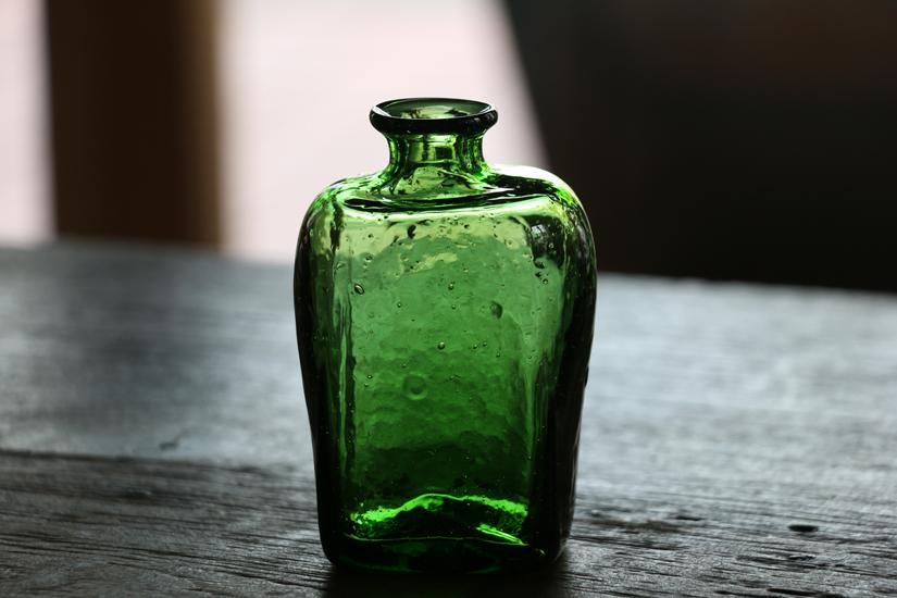 未使用品　デッドストック　和ガラス　吹きガラス　茶器　スプーン　5本　薄緑色 未使用品 デッドストック 和ガラス 吹きガラス 茶器 スプーン 5